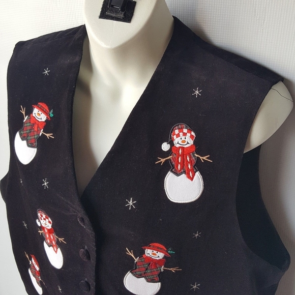 Karen Scott Ugly Christmas Vest Black Knit Size L - Picture 3 of 7